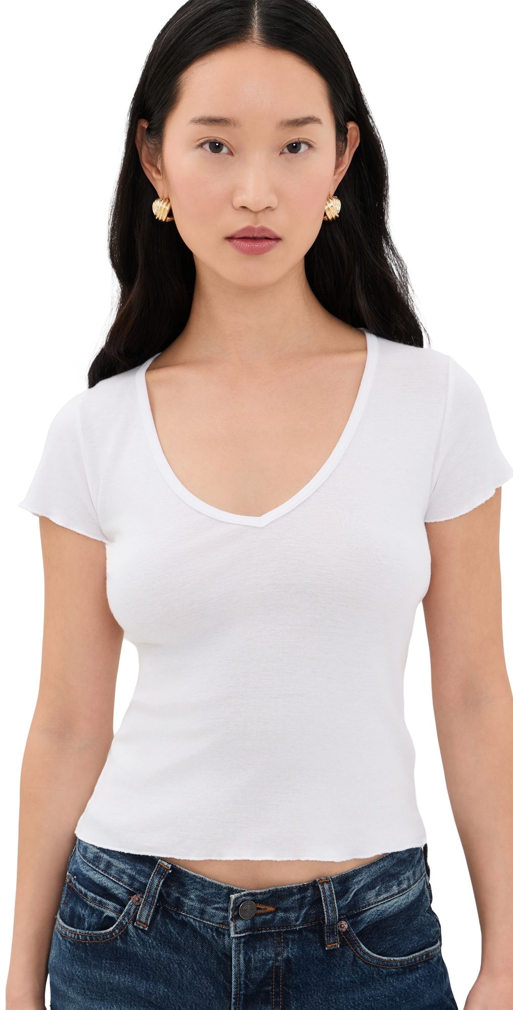 ASHER Vicki V Neck Tee White XS