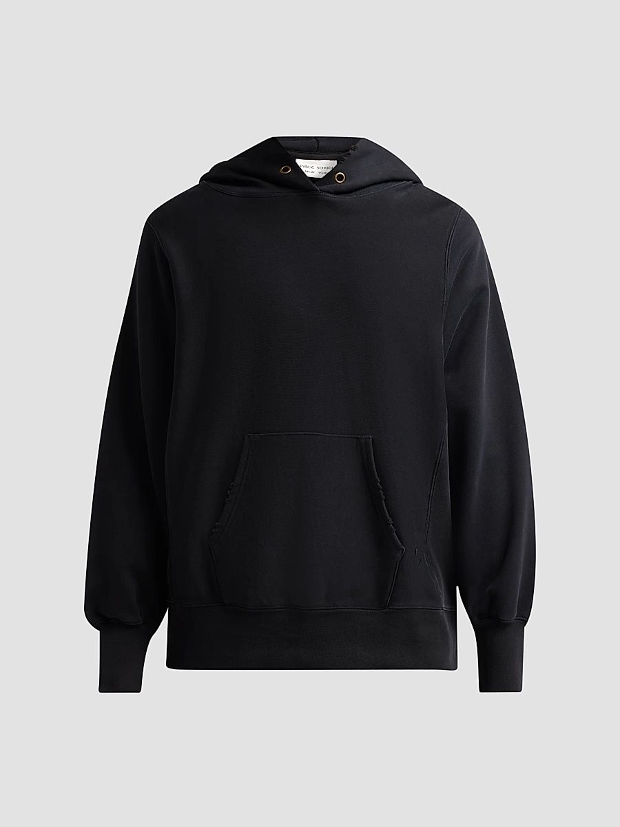 Men Essex Cotton Fleece Hoodie - Black - Size XL