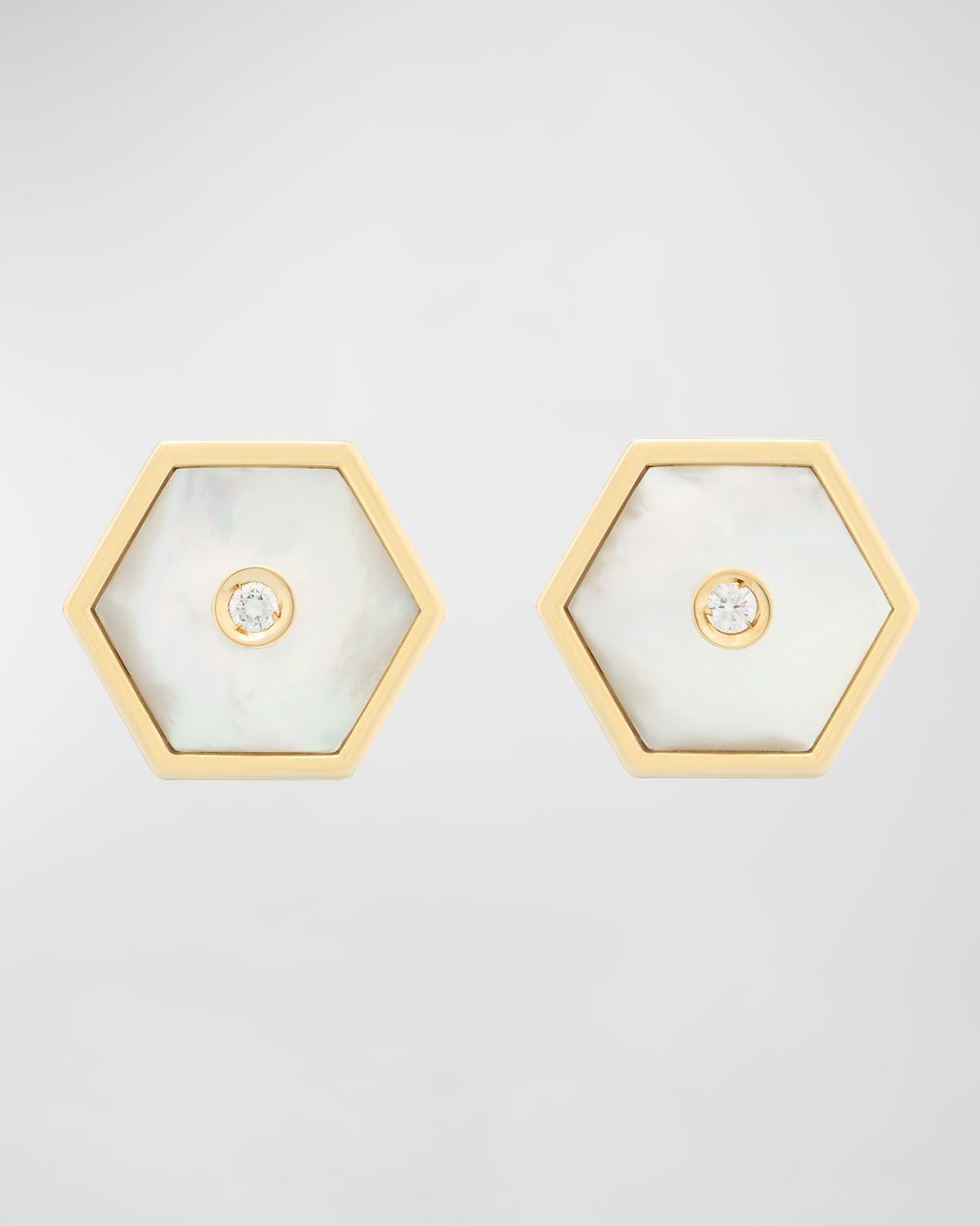 Baia Sommersa Mother-of-Pearl and Diamond Stud Earrings