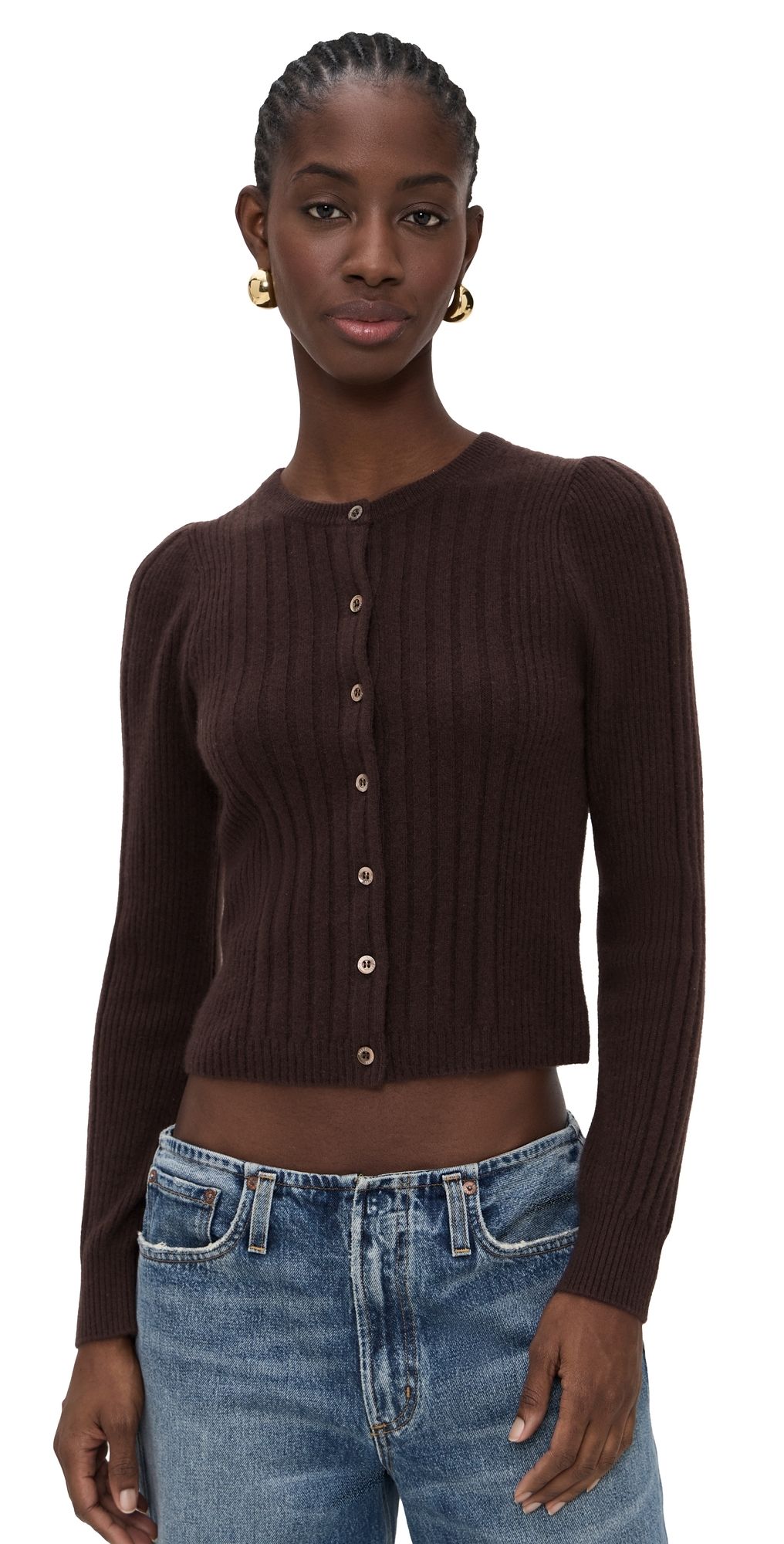 PAIGE Allessandro Cashmere Cardigan Dark Chocolate M