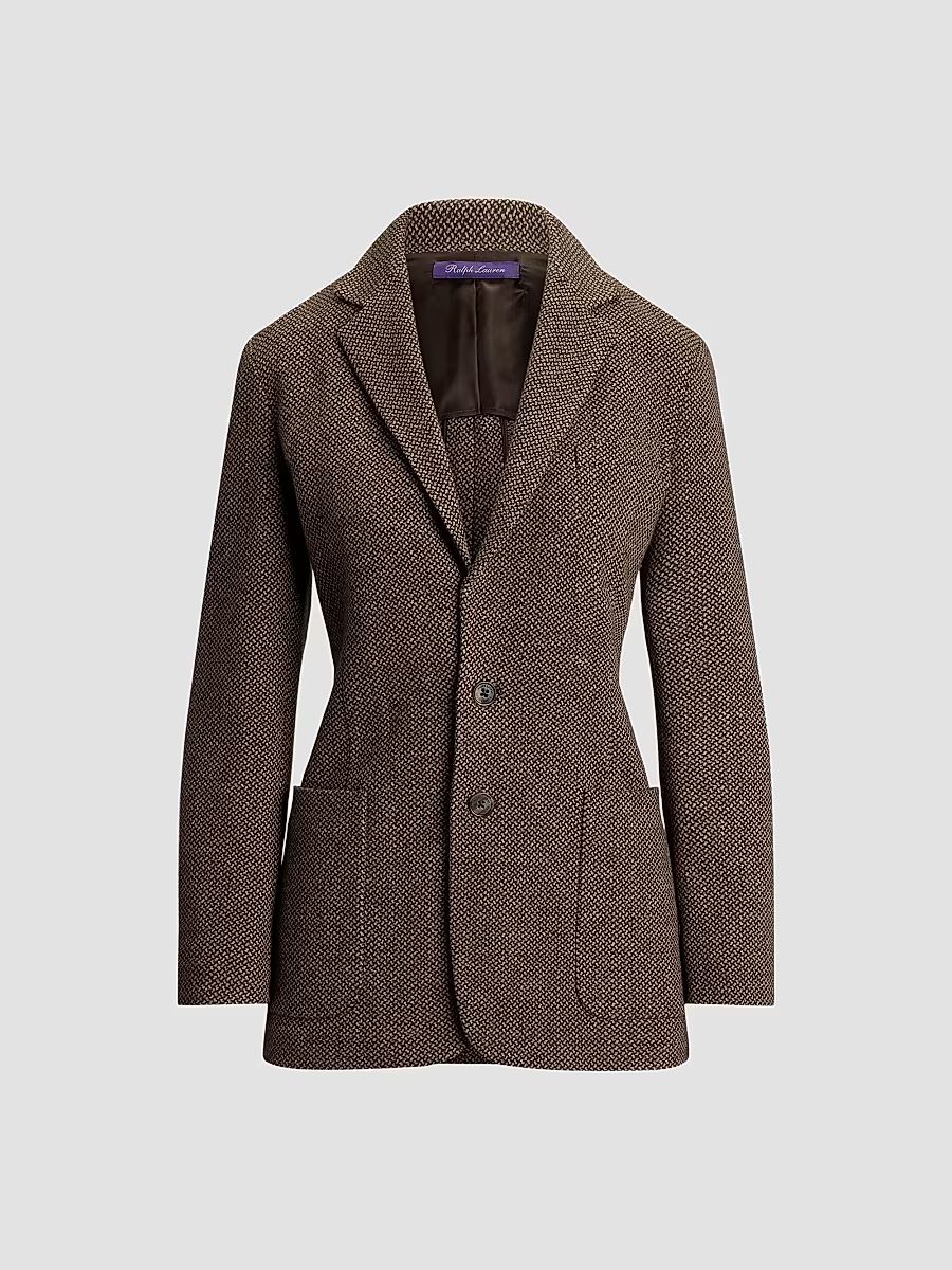 Women's Hailey Broken Twill Jersey Blazer - Porcini Honey Multi - Size 0