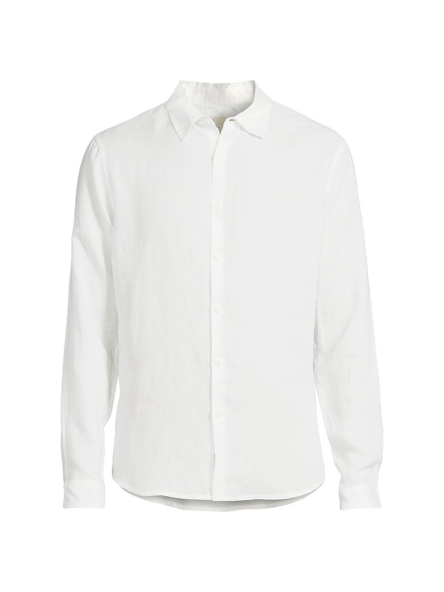 Men's Air Linen Long-Sleeve Shirt - White - Size XXL