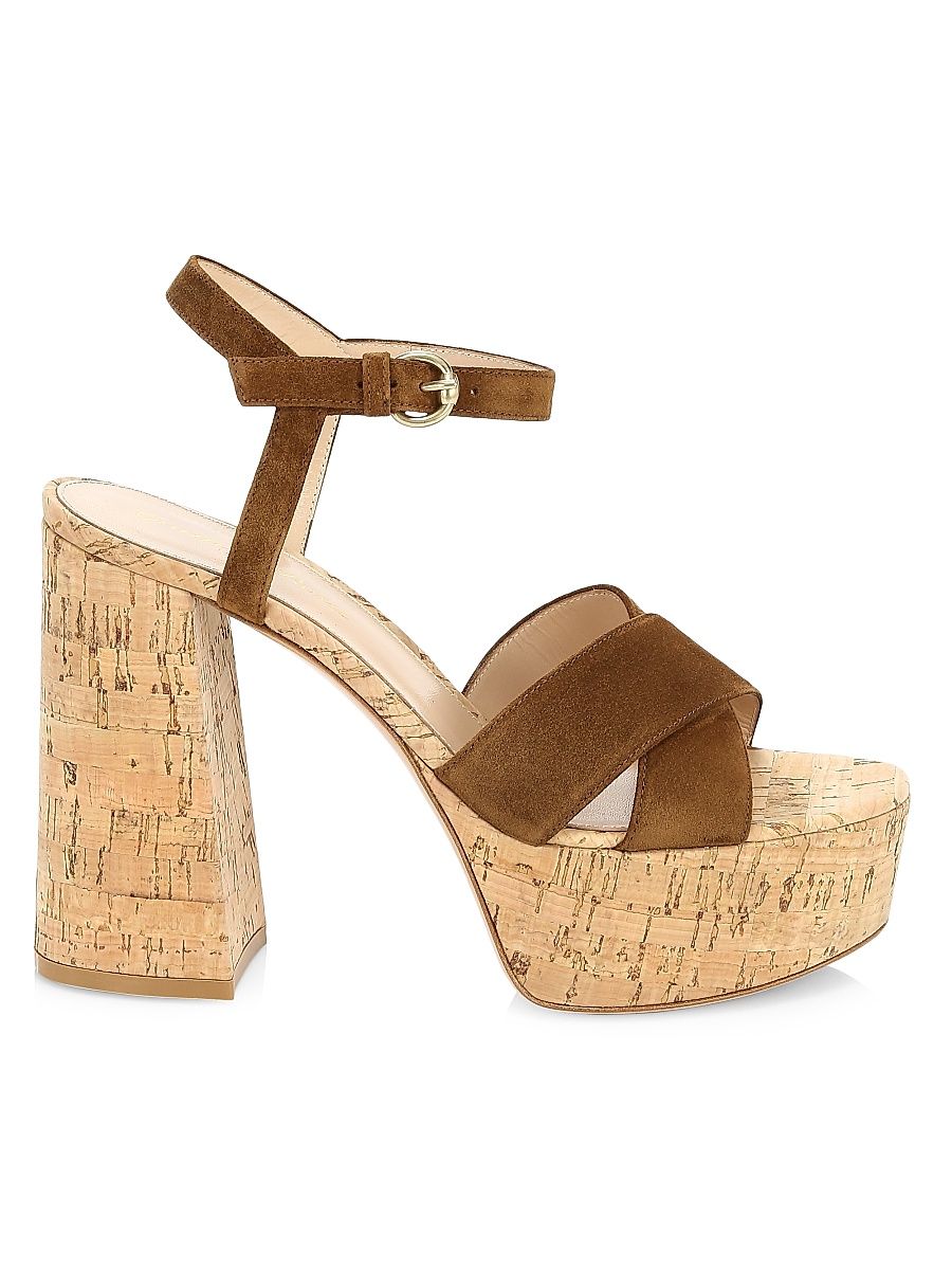 Women's Suede & Cork Platform Sandals - Texas Cork - Size 11