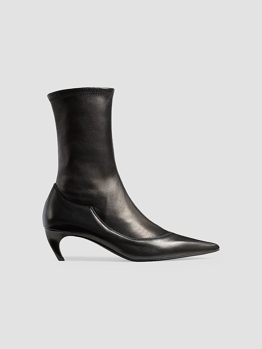 Khaite Women's Valerie 55MM Leather Ankle Boots - Black - Size 11