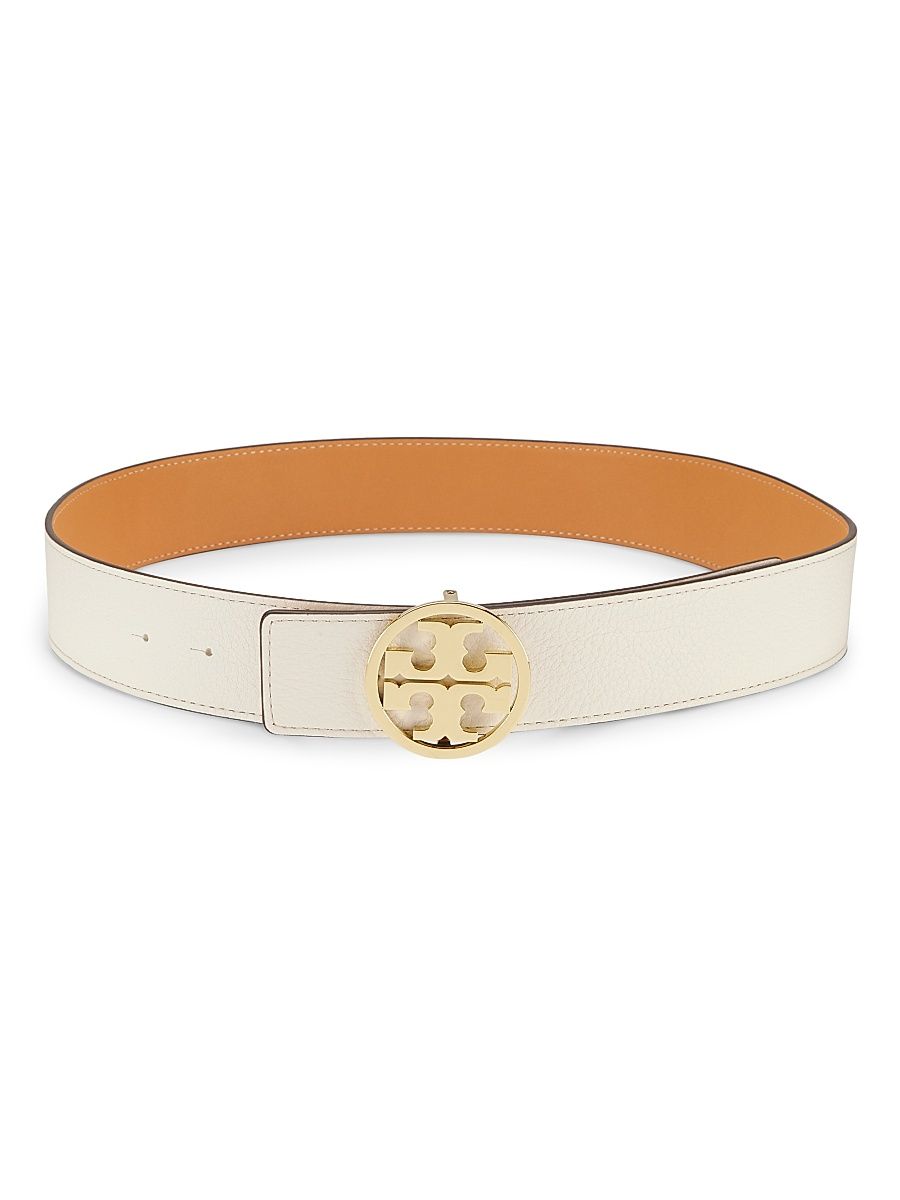 Women's Reversible Miller Leather Belt - New Ivory - Size XS
