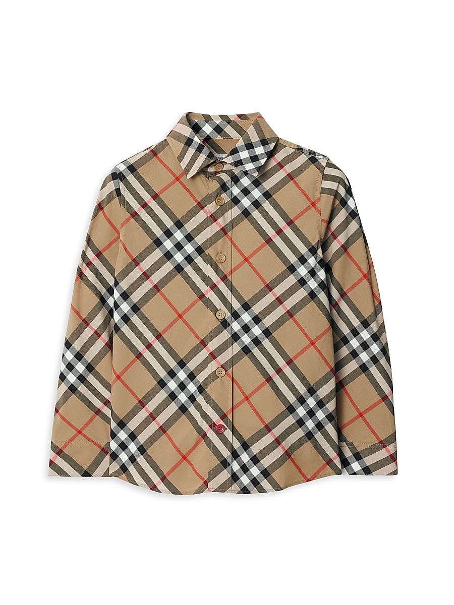 Baby Boy's, Little Boy's & Boy's Signature Check Button-Up Shirt - Sand Check - Size 6 Months