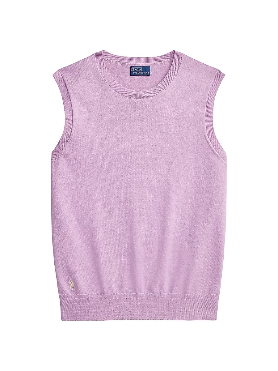 Women's Stretch Cotton-Nylon Sweater Vest - Soft Lilac - Size XS