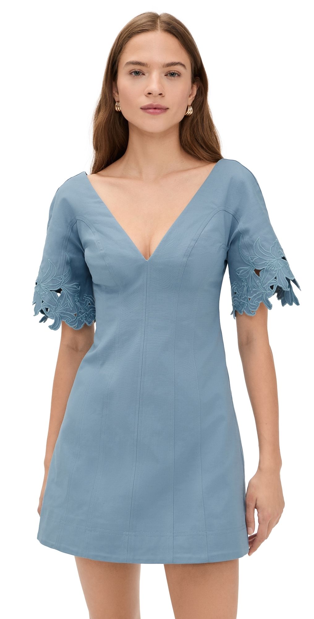 AMUR Maelis Embroidered Mini Dress Tropical Dusk 10