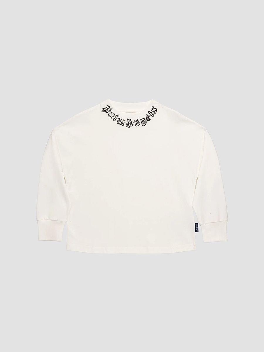 Little Boy's & Boy's Logo Collar Long-Sleeve T-Shirt - White Black - Size 4
