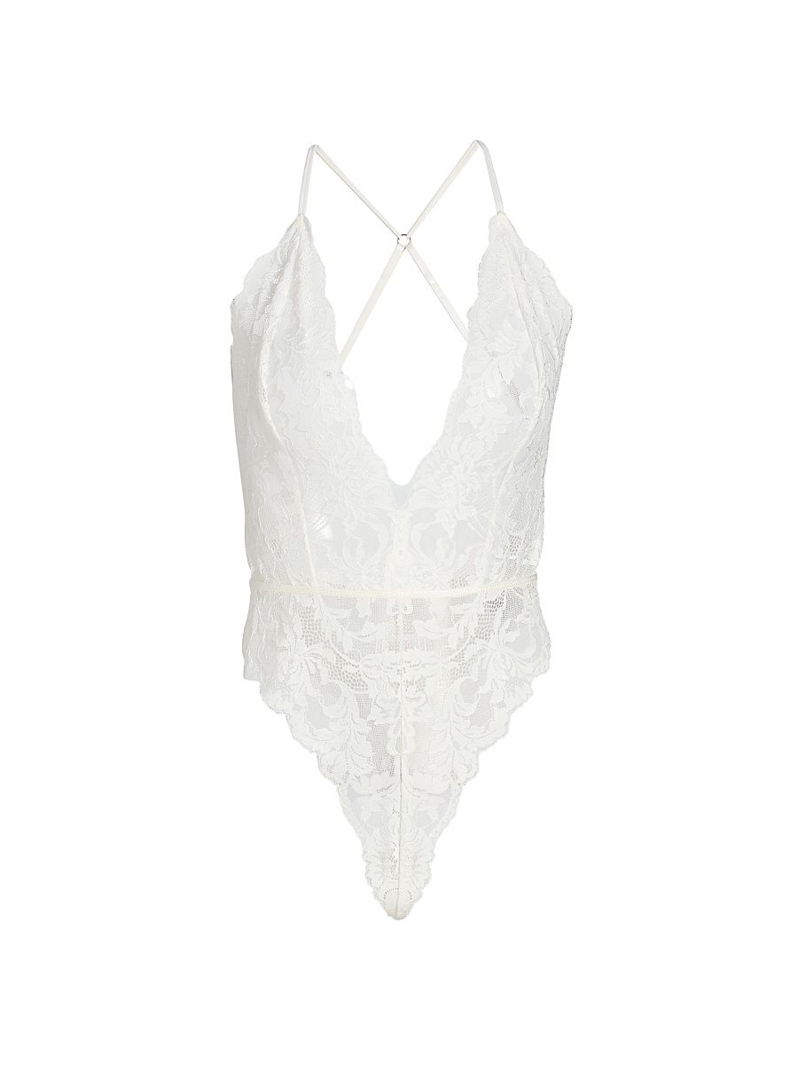 Women's Lorena Teddy Bodysuit - Ivory - Size XL