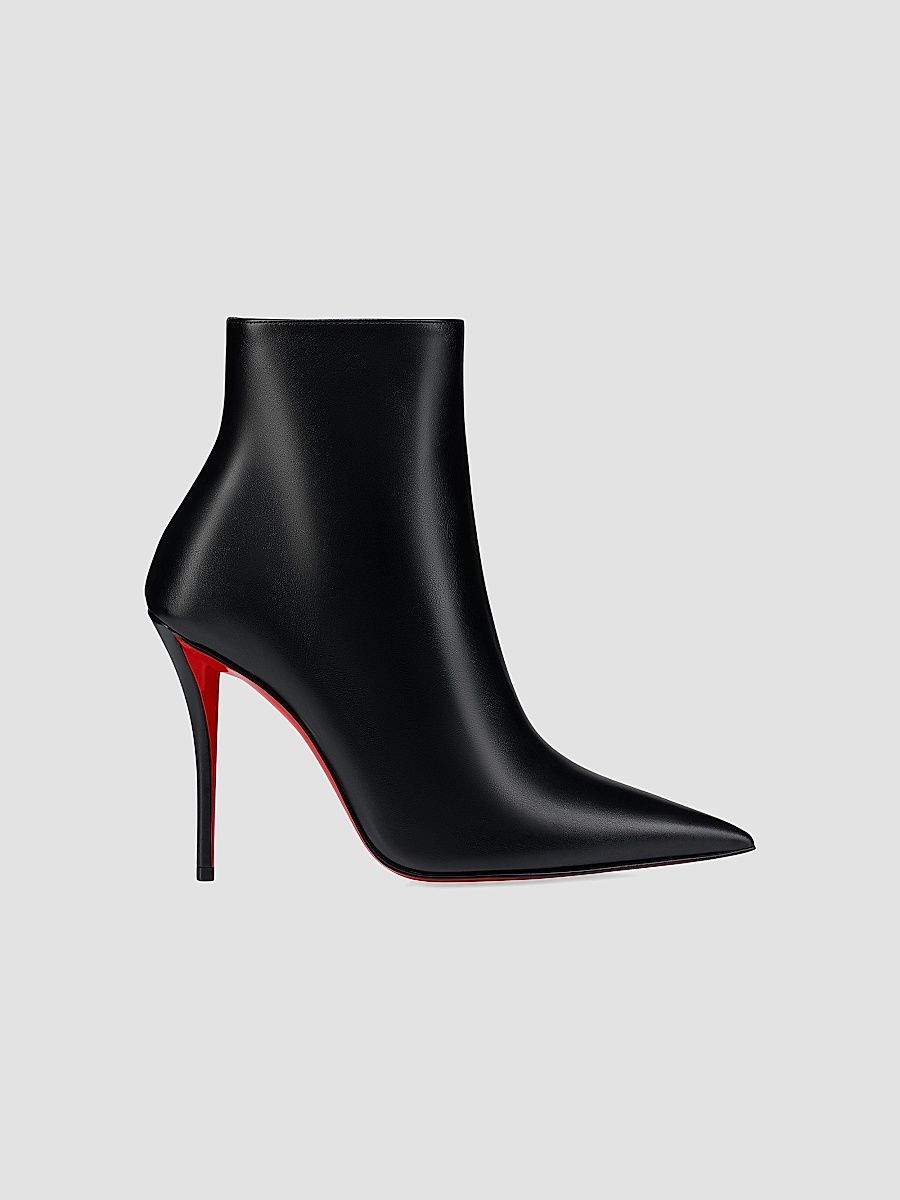 Christian Louboutin Women's Miss Z 100MM Leather Booty - Black - Size 13