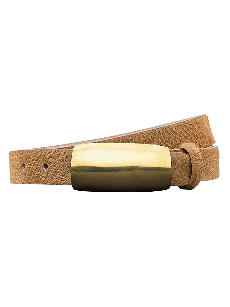 Women's Marlowe Leather Belt - Tan Calf - Size Large