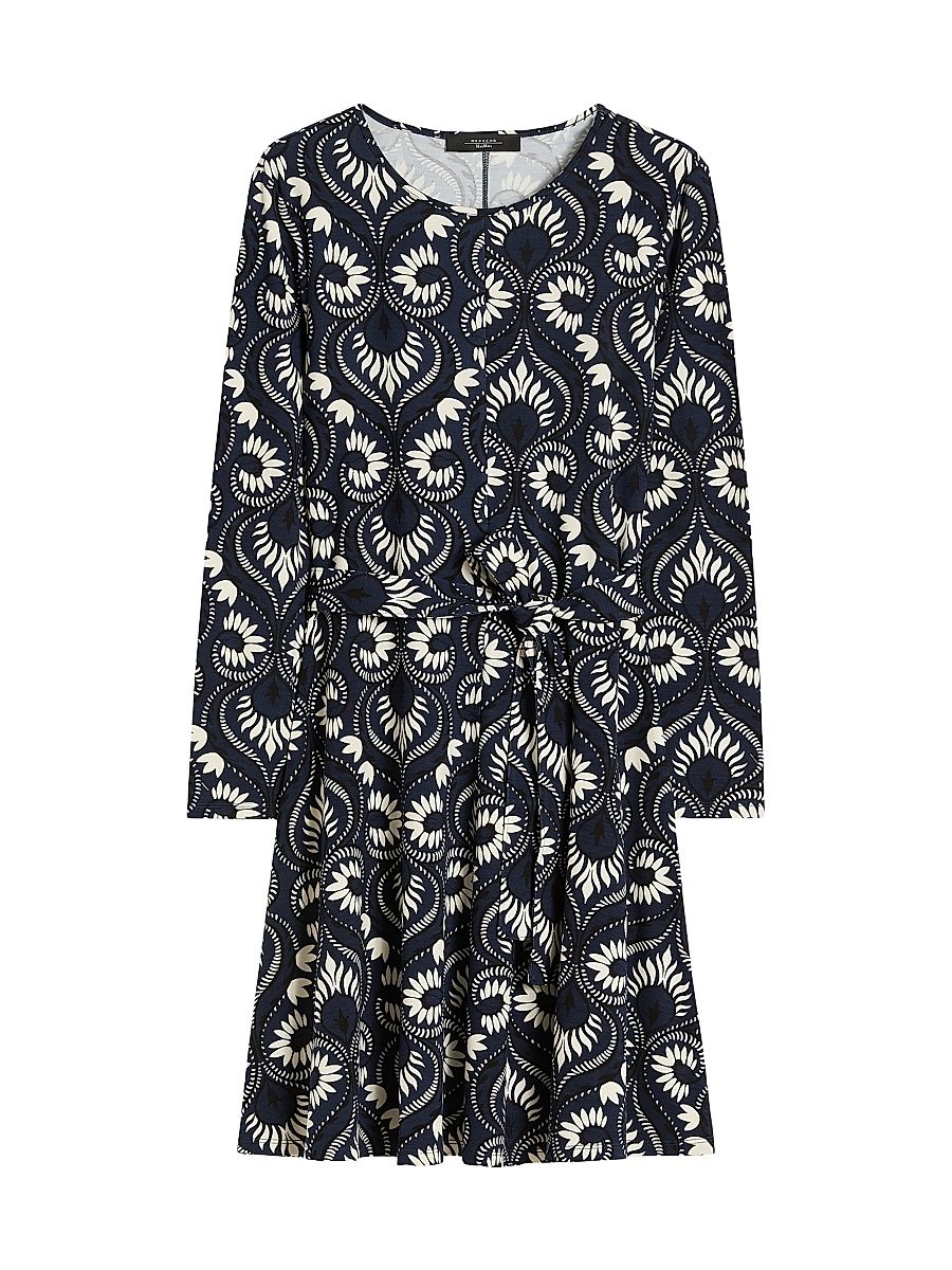 Women's Printed Jersey Dress - Navy - Size XL