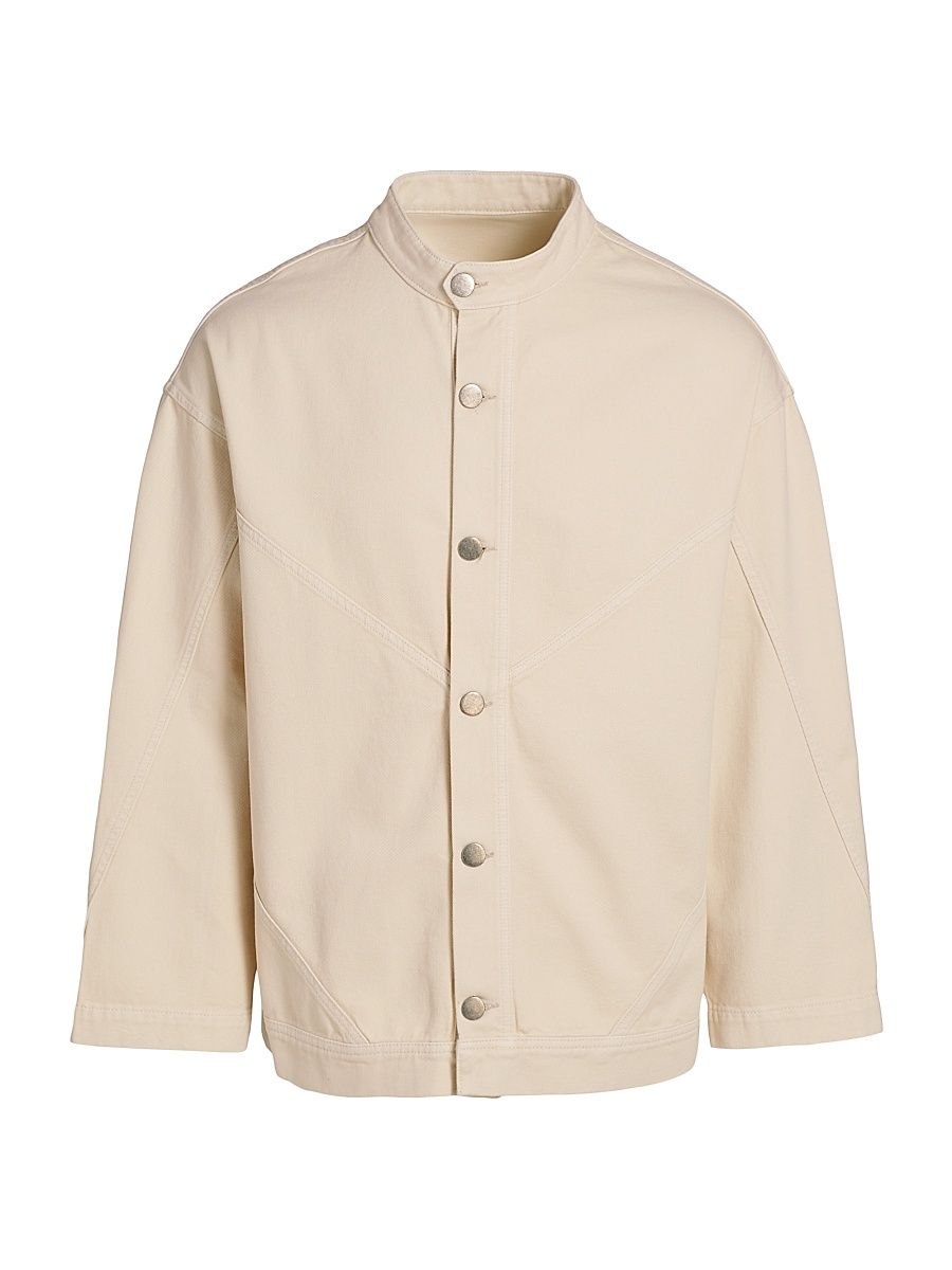 Men's Hermon Button-Front Shirt Jacket - Cream - Size Large