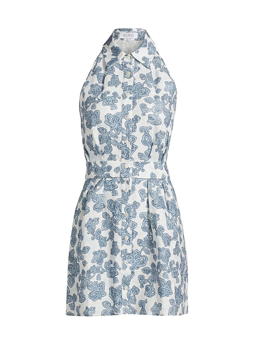 Women's Domino Floral Minidress - Cliffside Blue - Size XL