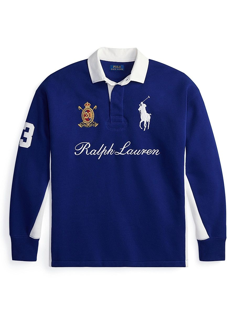 Men's Heavyweight Magic Fleece Logo Long-Sleeve Polo Pullover - Fall Royal - Size XXL