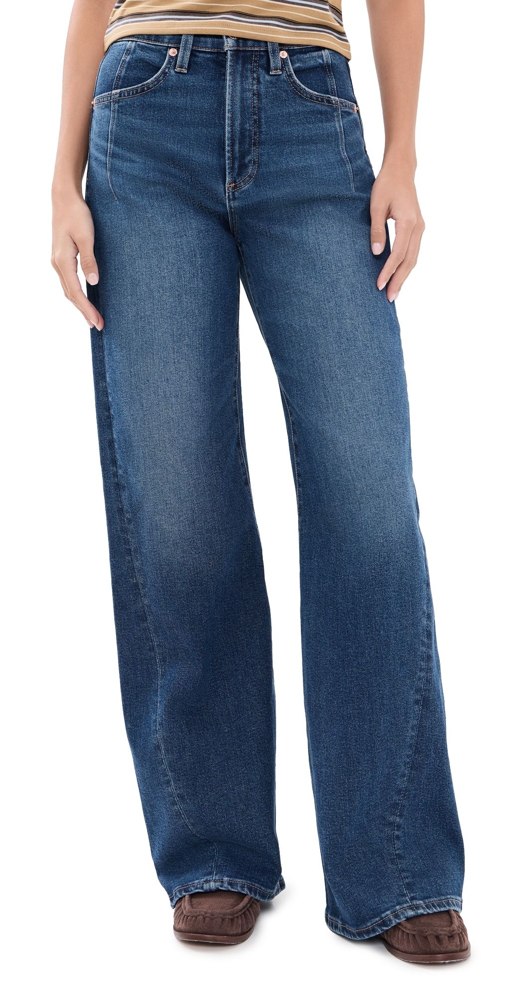 Pistola Kyra High Rise Bowed Wide Leg Jeans Inkwell 28