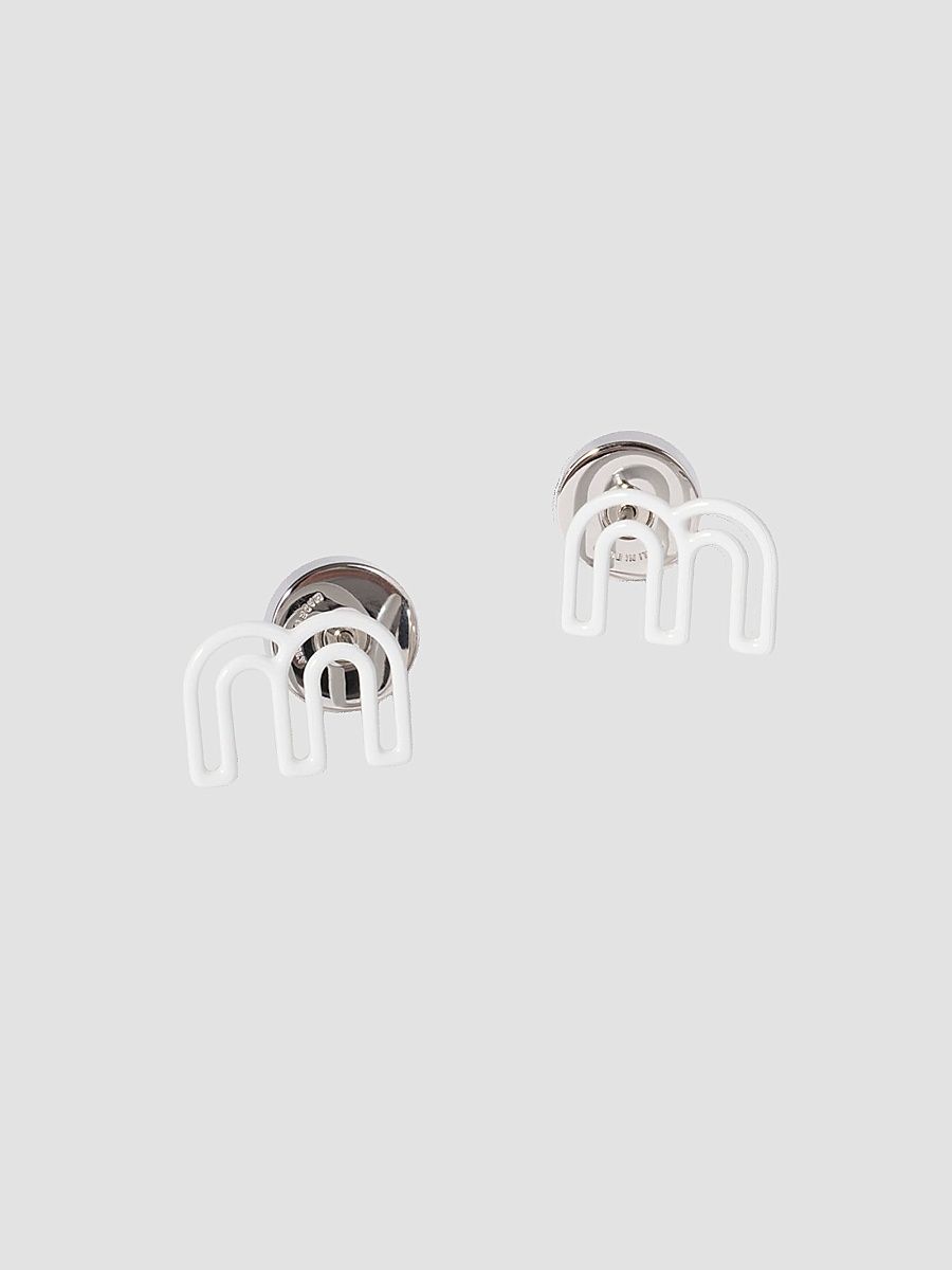 Women's Metal Earrings - White