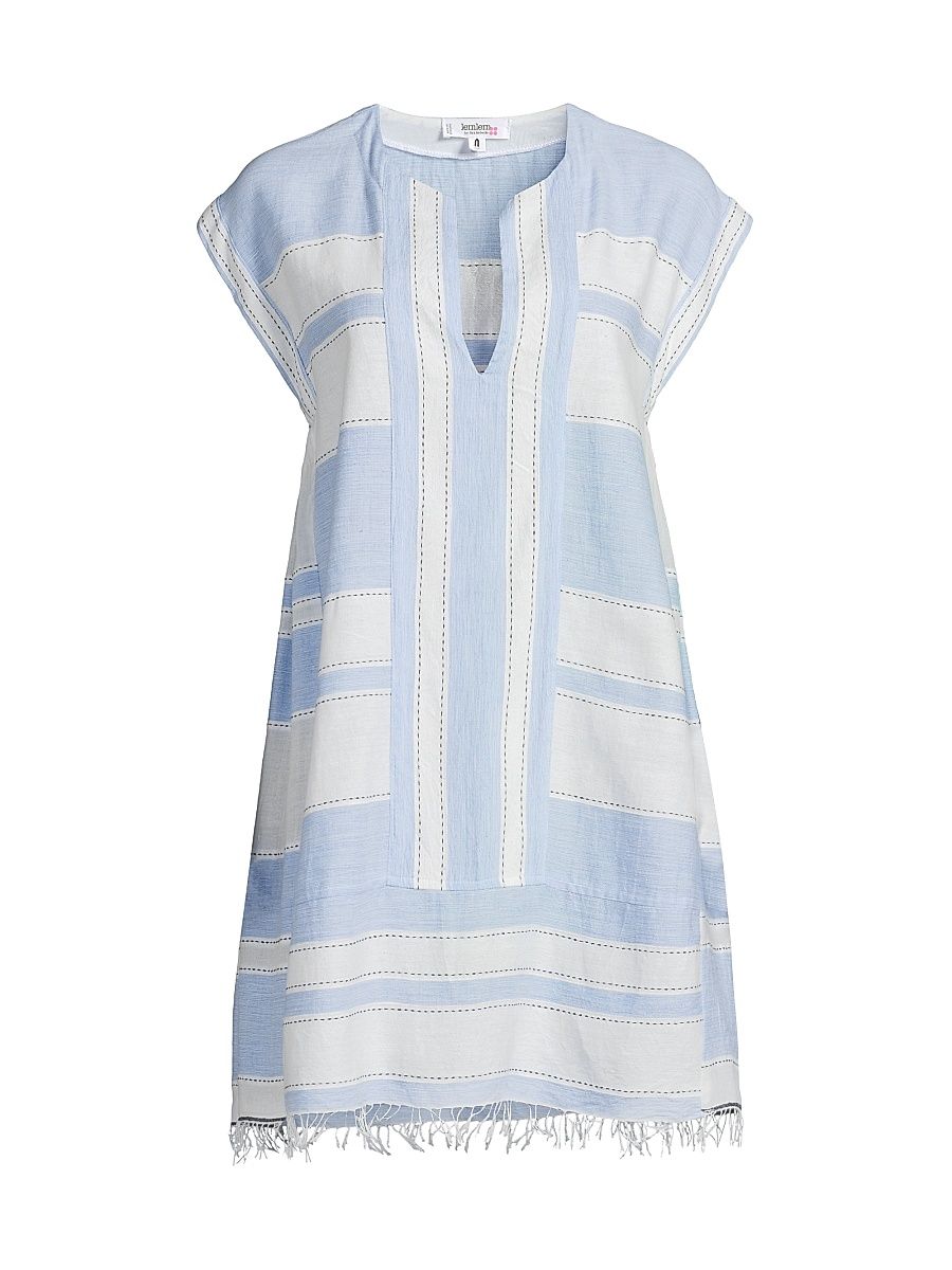 Women's Elina Jacquard Caftan - Debre Sky - Size Large