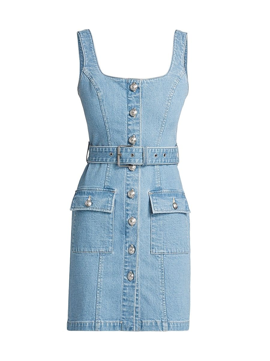 Women's Midy Button-Front Denim Minidress - Olvera - Size 8