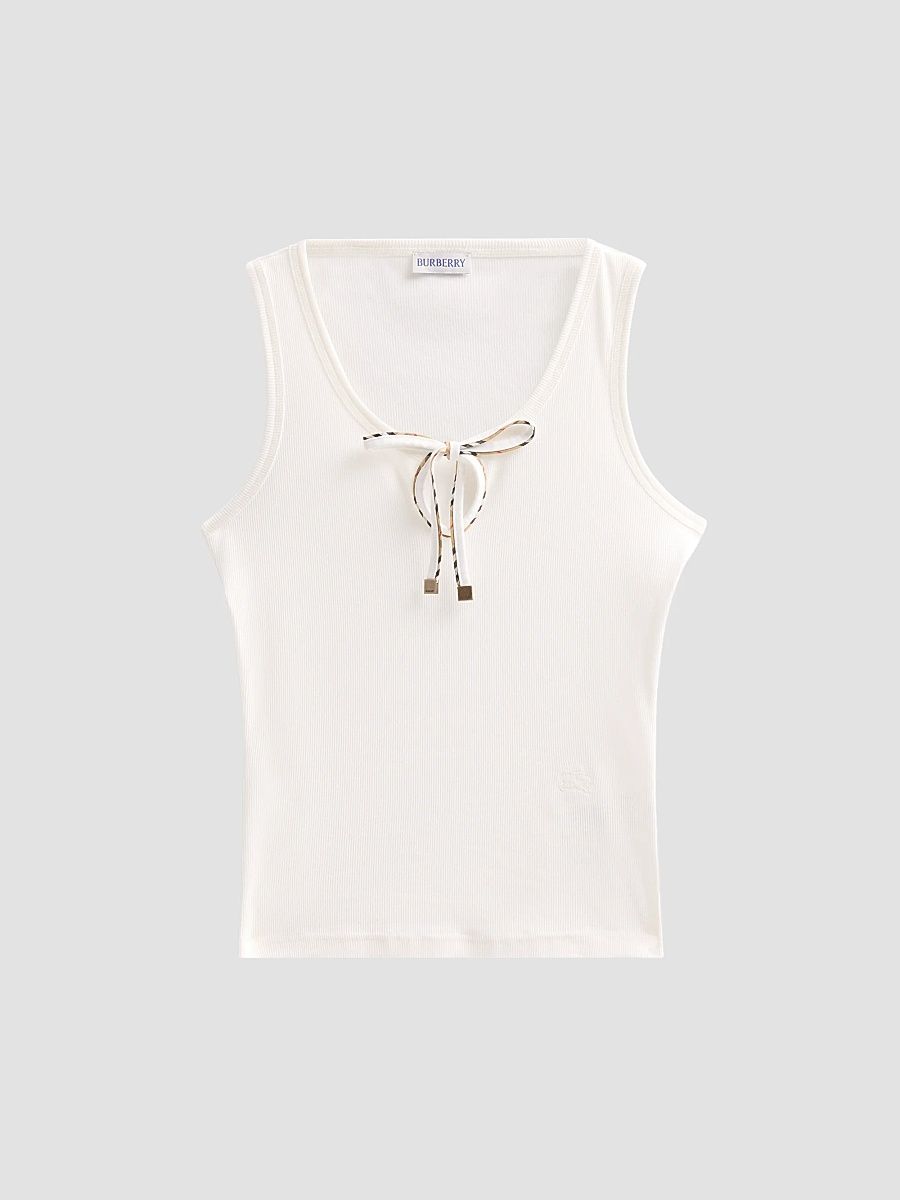 Women's Tierra Check Tie Tank - Chalk - Size XXS