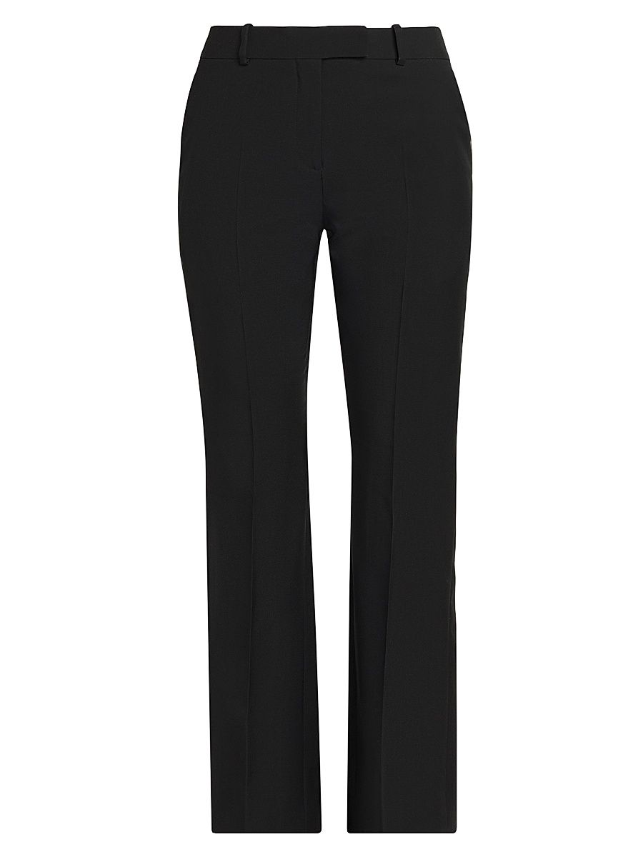 Women's Wool Straight-Leg Trousers - Black - Size 4