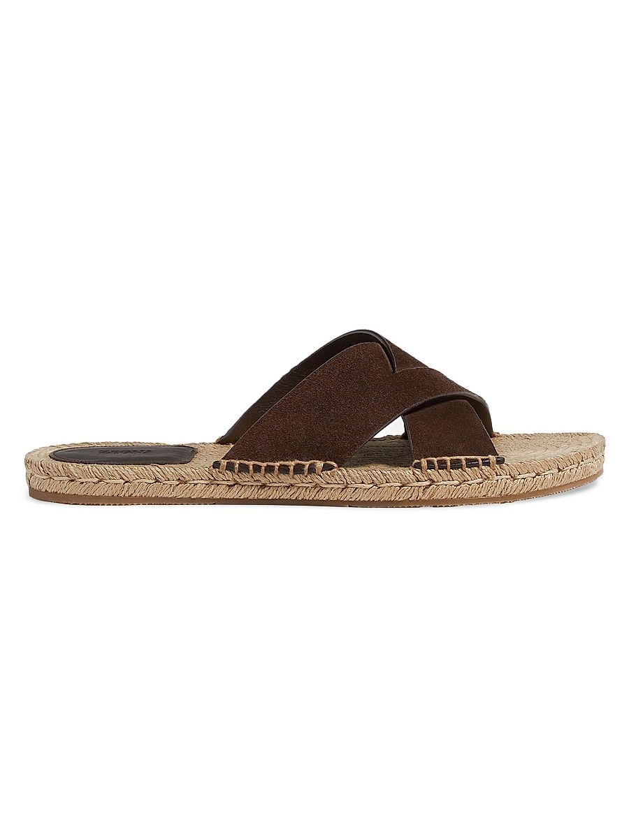 Men's Suede Espadrille Sandals - Dark Brown - Size 11