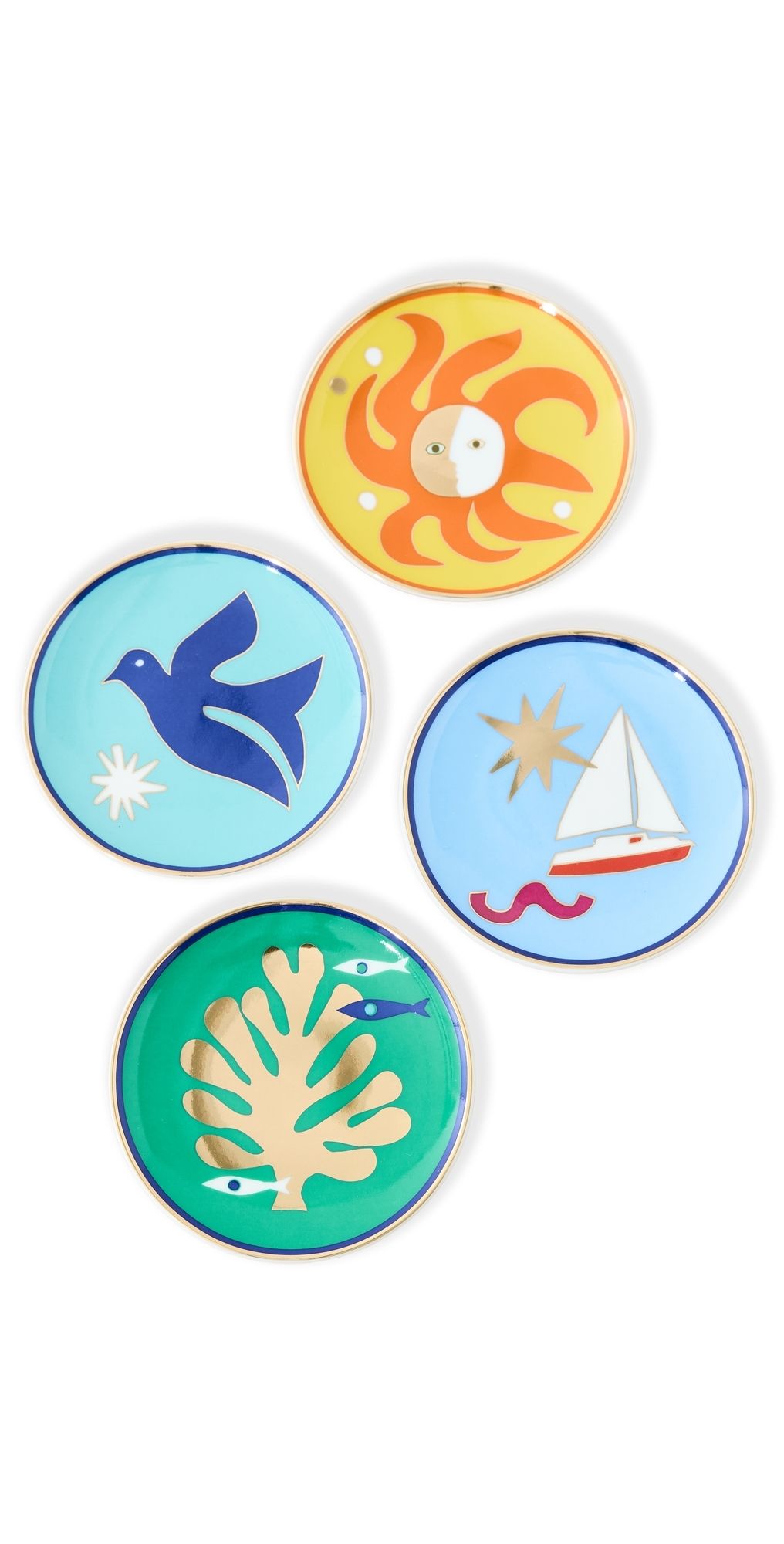 Jonathan Adler Playa Coaster Set of 4 Multi One Size