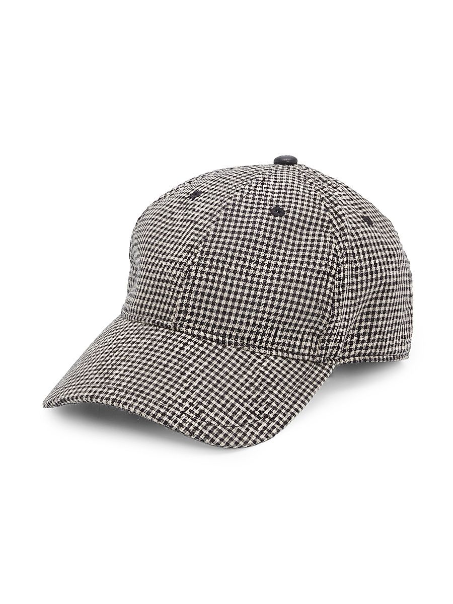 Women's Harlow Gingham Baseball Cap - Black Gingham