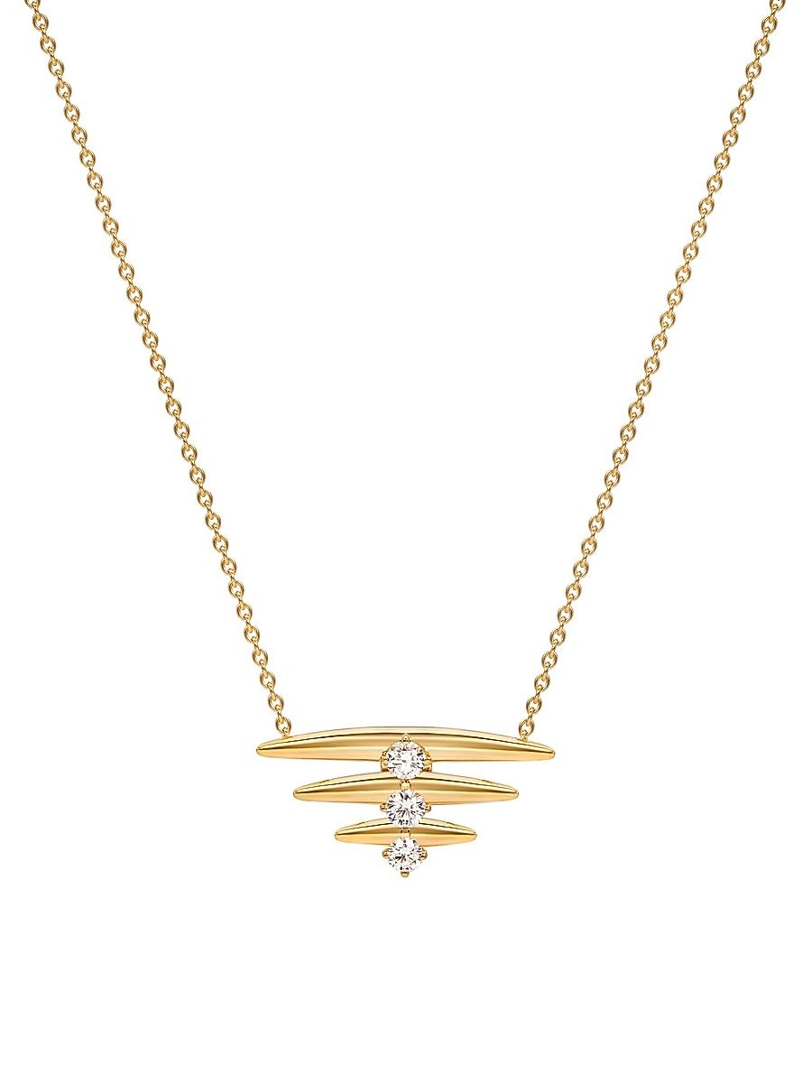 Women's Tribal 18K Yellow Gold & Diamond Pendant Necklace
