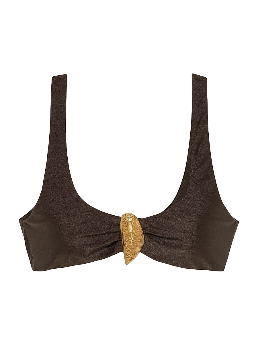 Women's Veyra Shell Bikini Top - Chocolate - Size XS