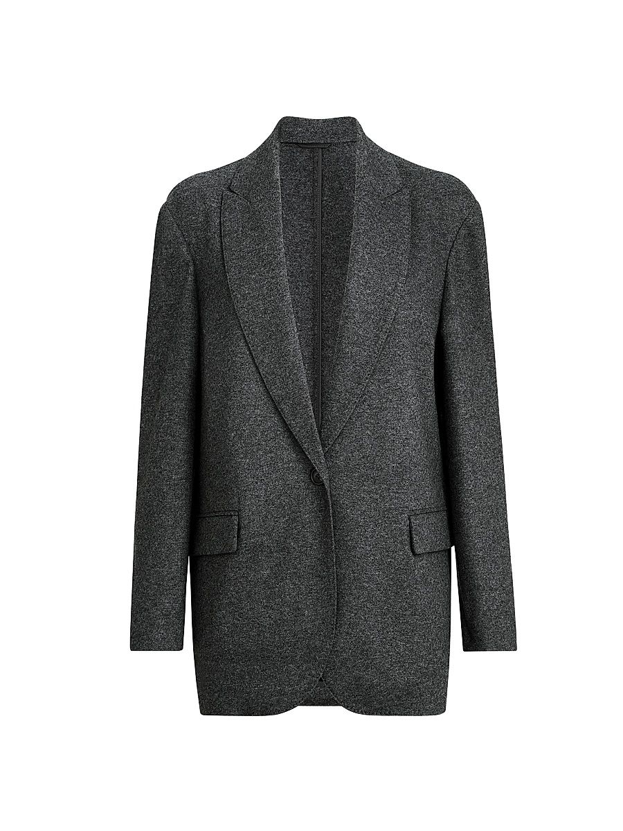 Women's Cashmere Jersey Blazer with Monili - Anthracite - Size 8