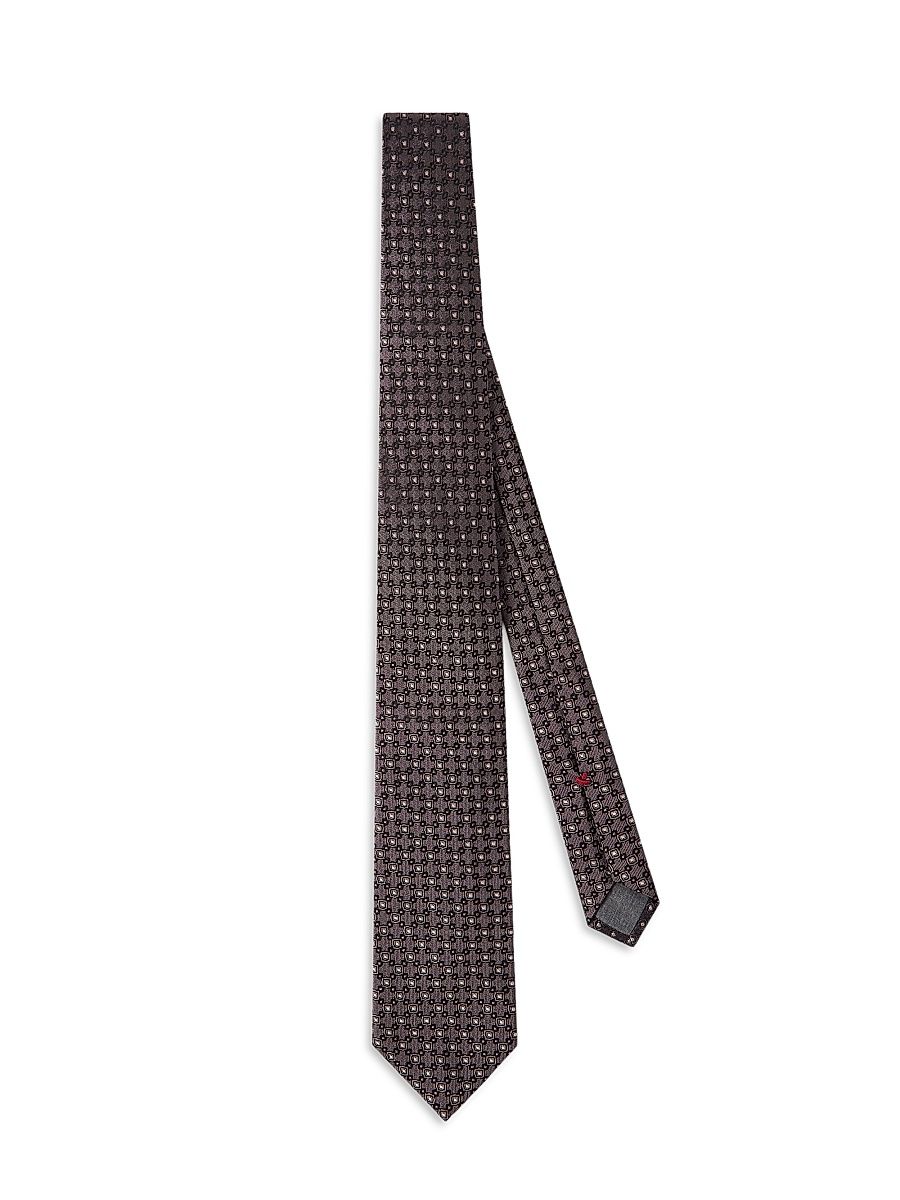 Men's Silk Jacquard Tie - Hazelnut