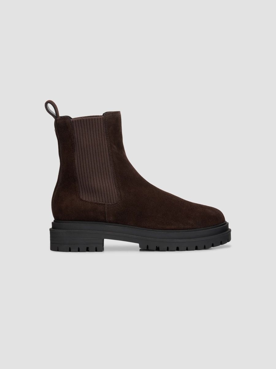 rag & bone Women's Bedford 45MM Suede Chelsea Boots - Dark Chocolate Suede - Size 10