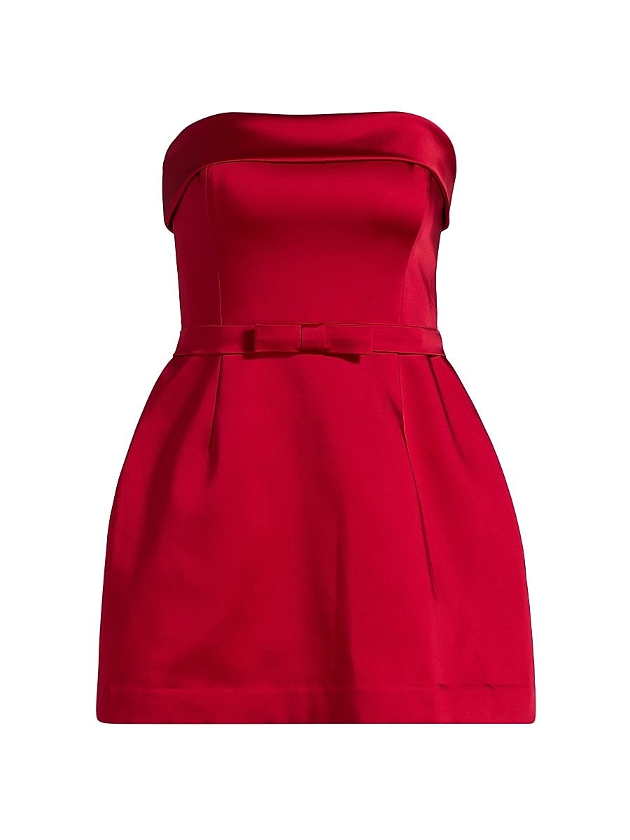 Women's Avalee Strapless Skort Romper - Red - Size Large