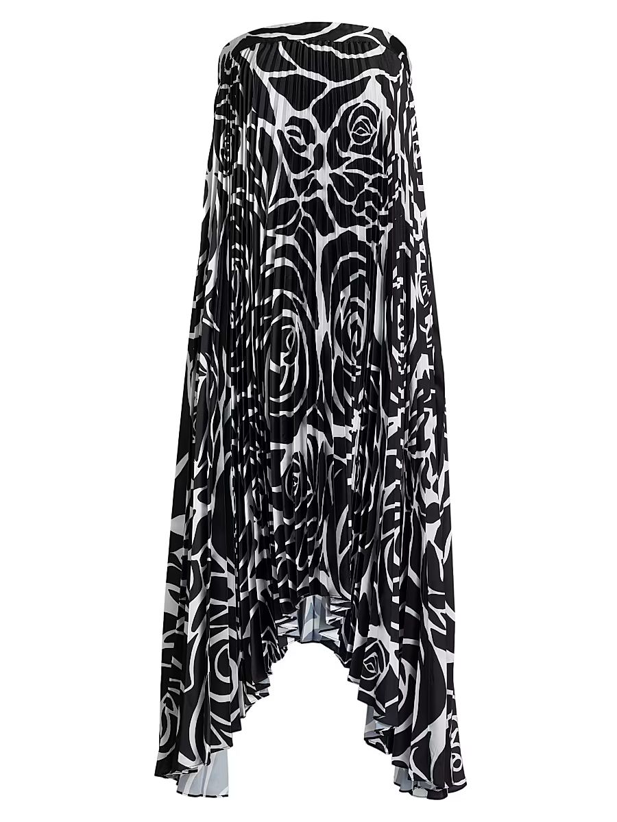Women's Nava Pleated Strapless Dress - Black Rose - Size 10