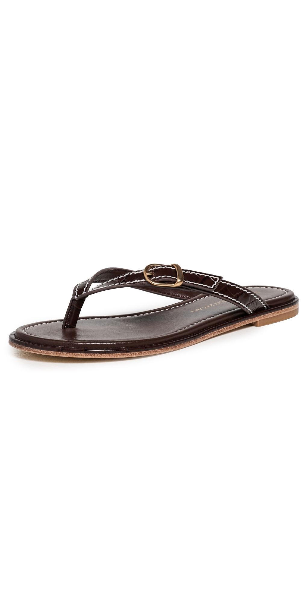 Stuart Weitzman Park Thong Sandals Walnut 8.5