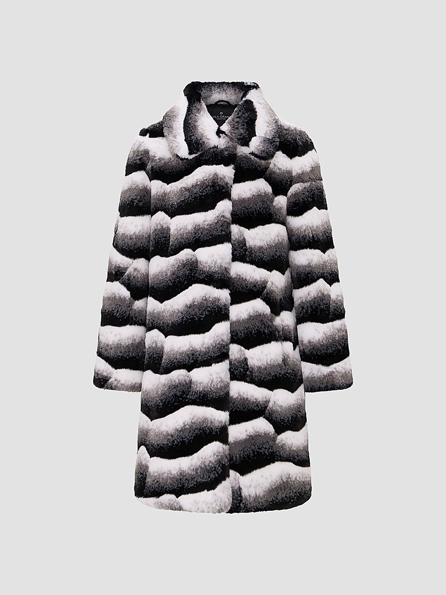 Lyla Grant Women's Faux Fur Chinchilla Short Coat - Grey Chinch - Size XL