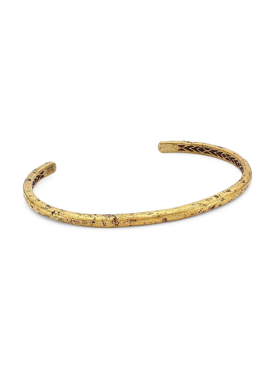 Men's Artisan Metals Hammered Bracelet - Brass - Size Medium