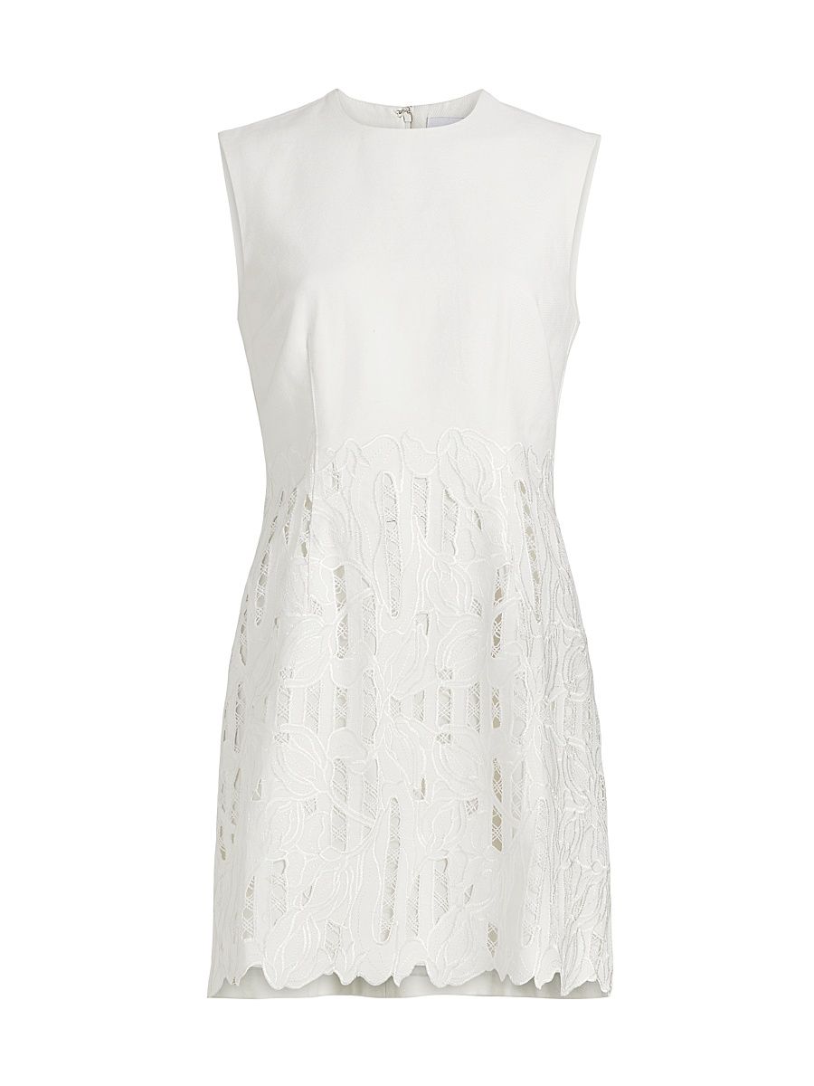Women's Georgia Lace-Trimmed Sleeveless Minidress - Off White - Size XL