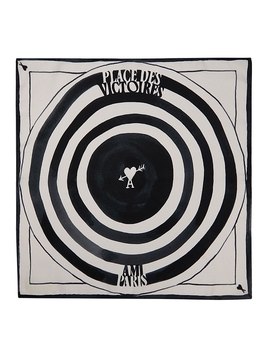 AMI Paris Men's Place Des Victoires Silk Scarf - Noir