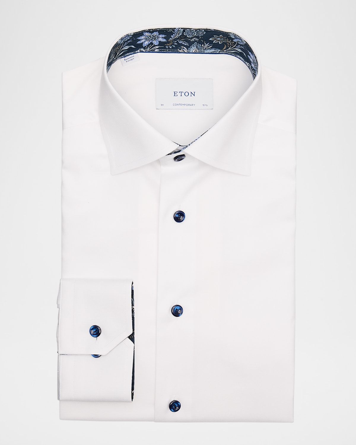Men & apos;s Contemporary-Fit Organic Cotton Dress Shirt with Floral Lining