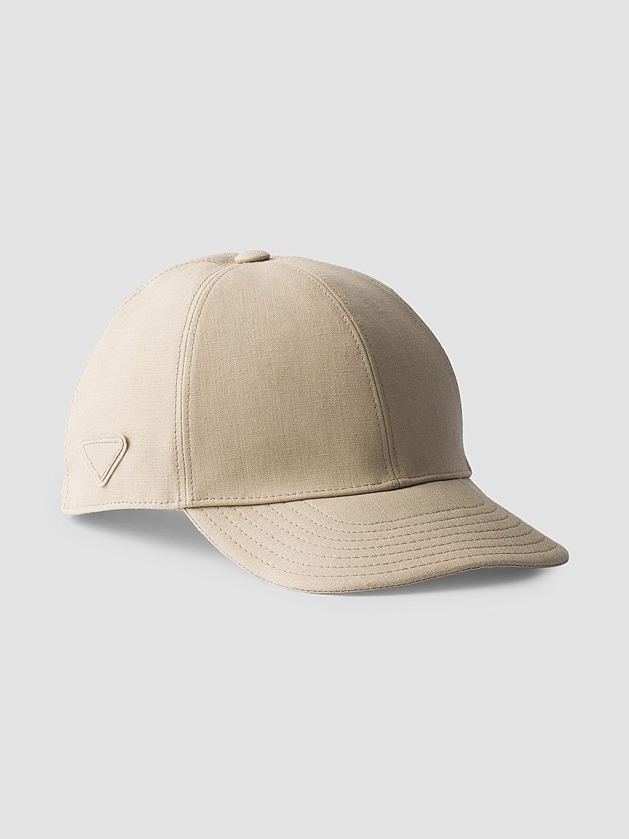 Men's Linen Baseball Cap - Beige Khaki - Size XL