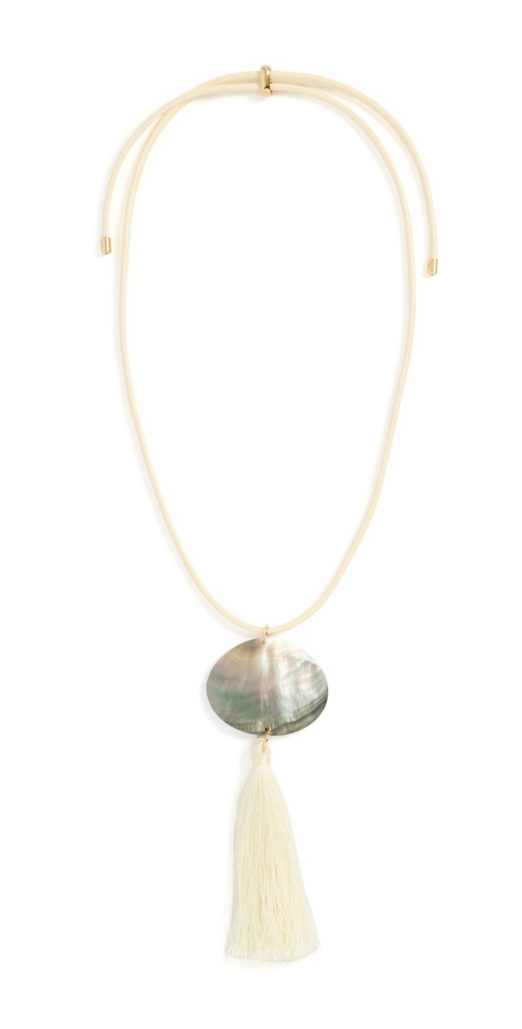 Logan Tay Iridescent Shell Tassel Necklace White One Size