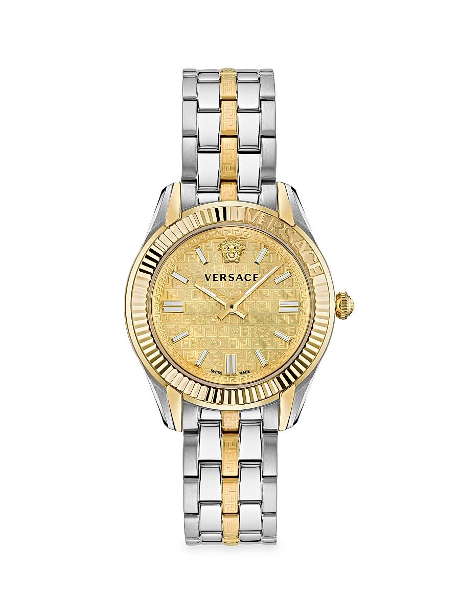 Women's Greca Time Two-Tone Stainless Steel Watch - Two Tone