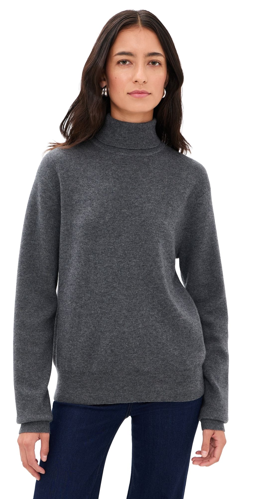 Susana Monaco Oversized Turtleneck Sweater mélange grey L