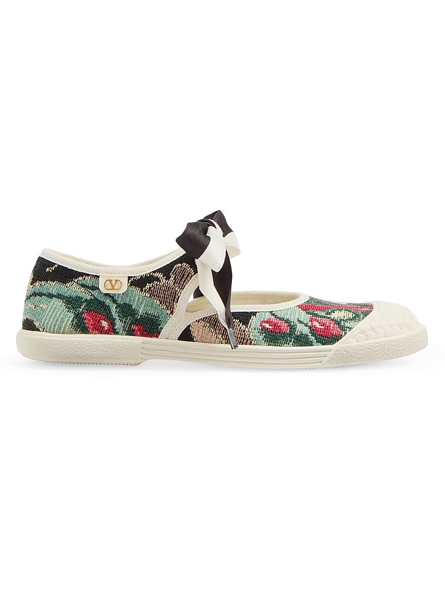 Women's Ballerina Bay By Bay Sneakers in Jacquard Fabric - Black Multicolour - Size 10.5