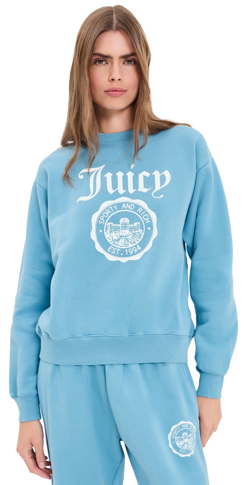 Sporty & Rich Sporty & Rich X Juicy Couture Emblem Sweatshirt Sky Blue M
