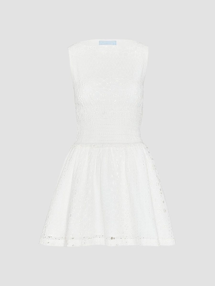 Hill House Home Women's The Joanna Dress - White Floral Broderie - Size Medium