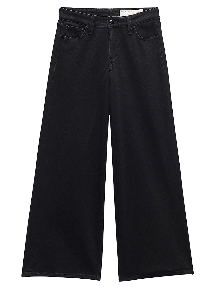 Women's Aiden Low-Rise Wide-Leg Jeans - Black - Size 31